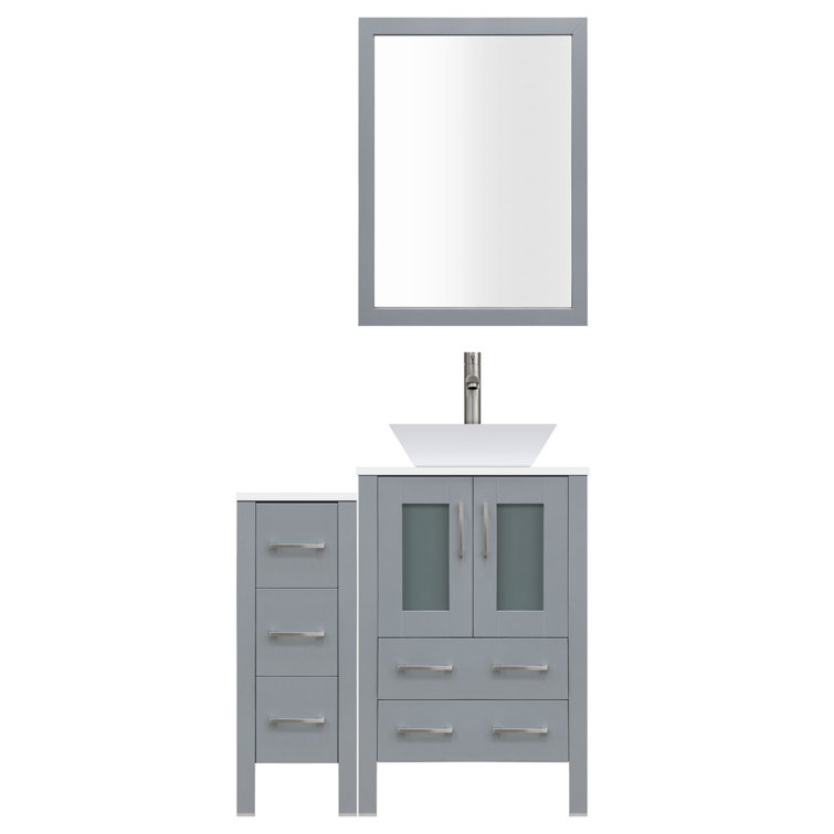 LessCare Modern 36" Single Bathroom Vanity Set with Mirror & Reviews